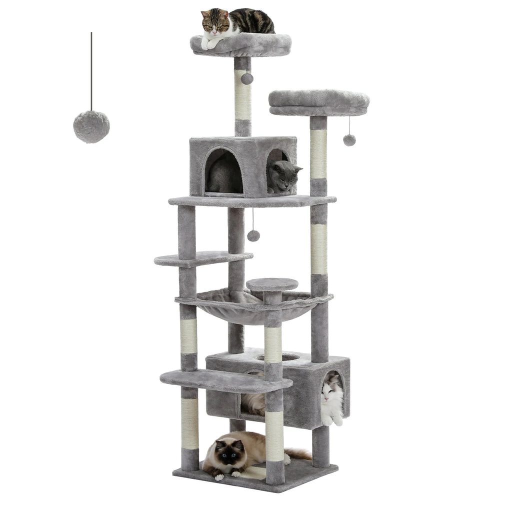HydraHome® – Arbre à Chat Multi-Niveaux avec Griffoirs en Sisal et Hamac