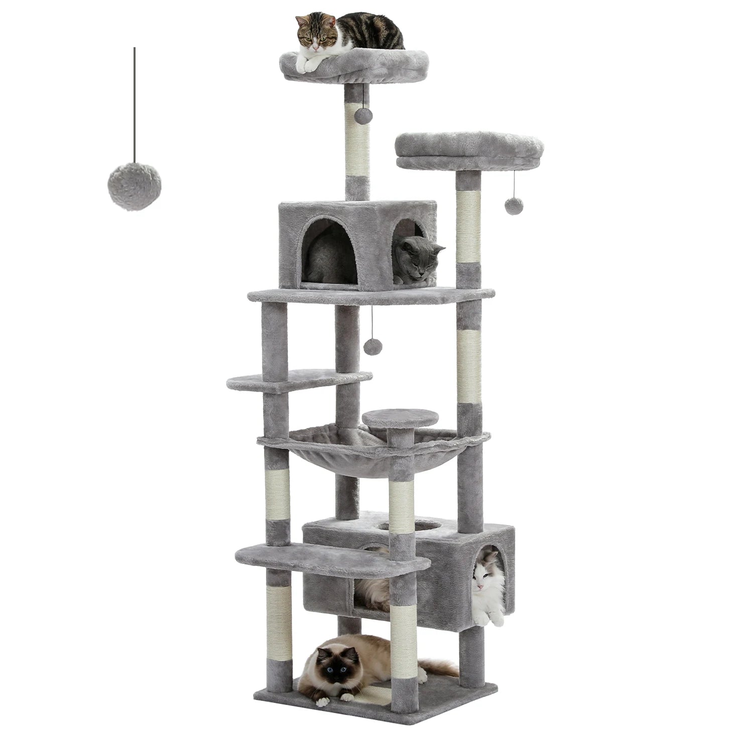 HydraHome® – Arbre à Chat Multi-Niveaux avec Griffoirs en Sisal et Hamac