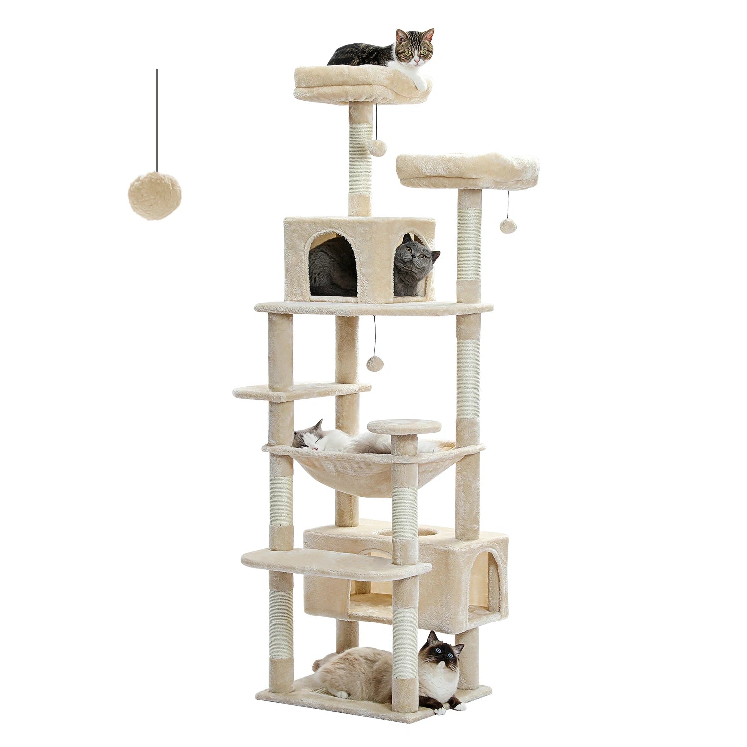 HydraHome® – Arbre à Chat Multi-Niveaux avec Griffoirs en Sisal et Hamac