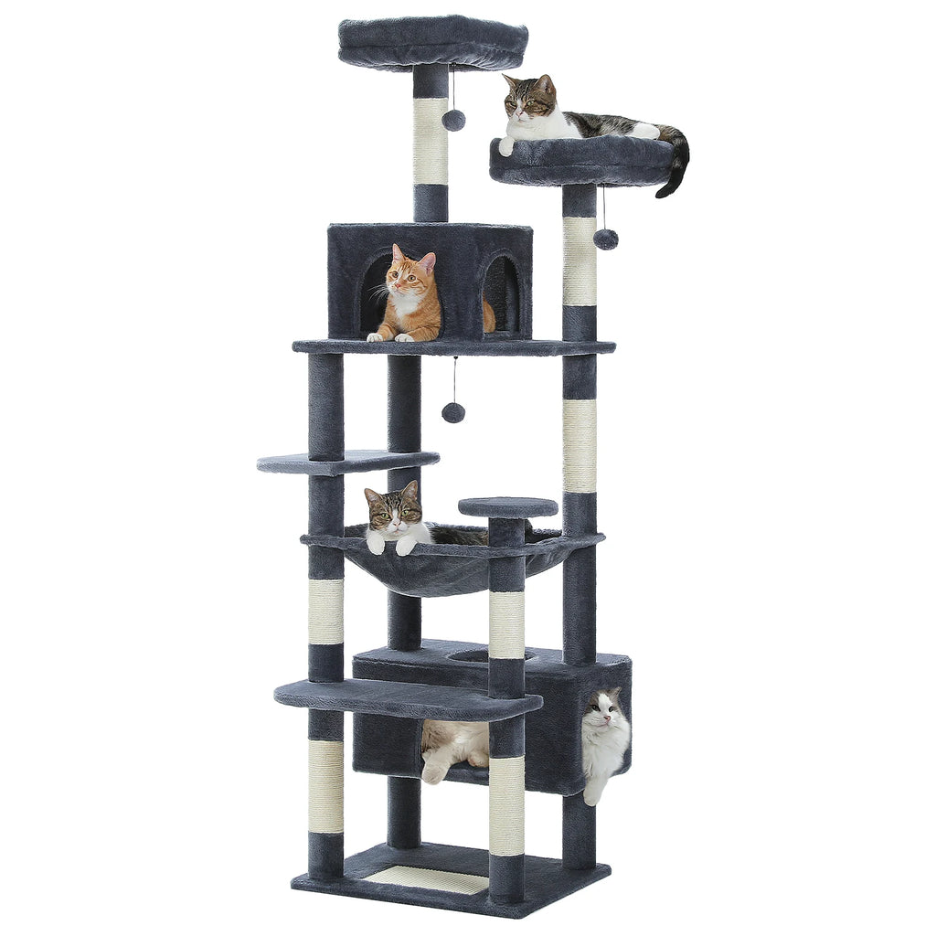 HydraHome® – Arbre à Chat Multi-Niveaux avec Griffoirs en Sisal et Hamac