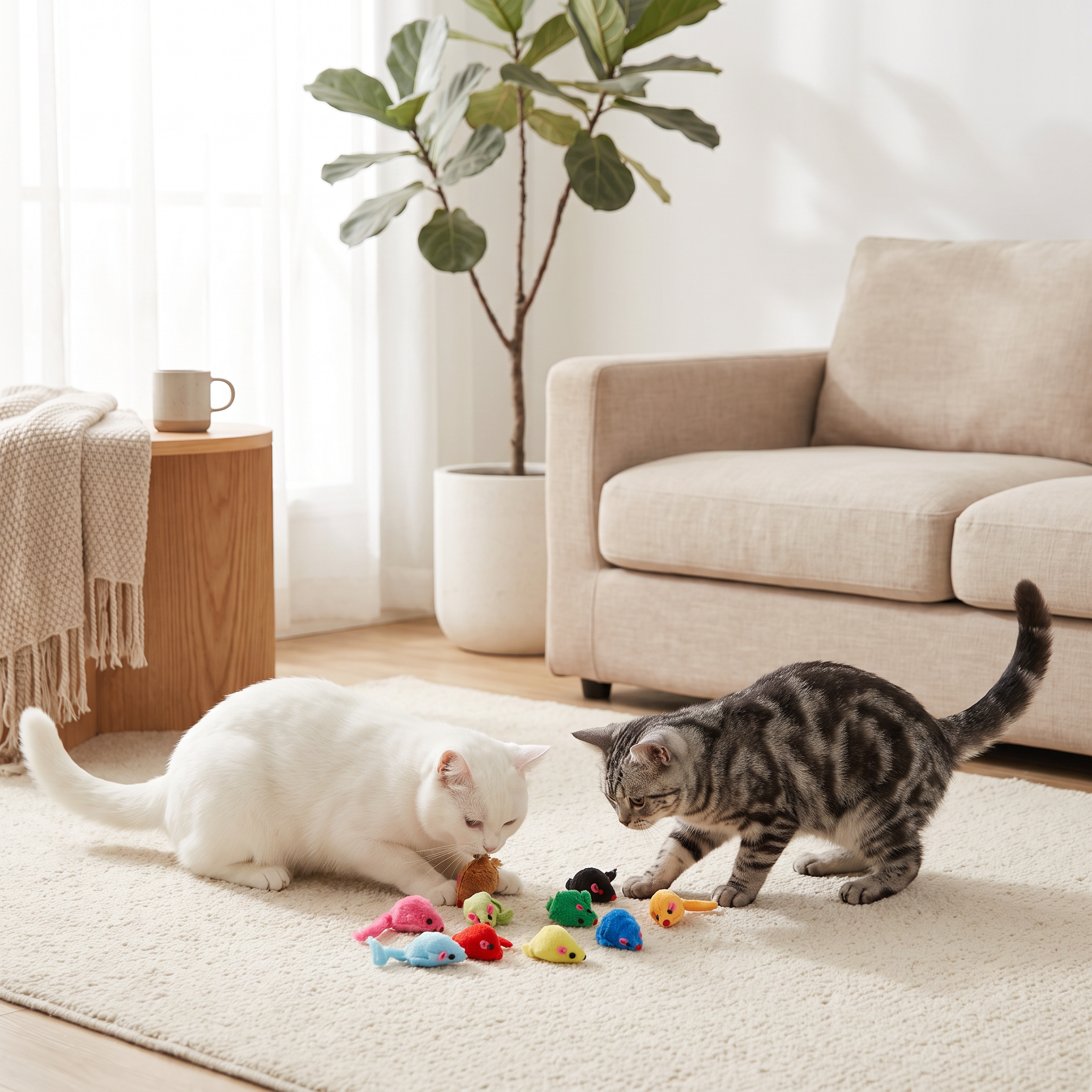 Hydrafun® - Lot de souris jouets pour chats